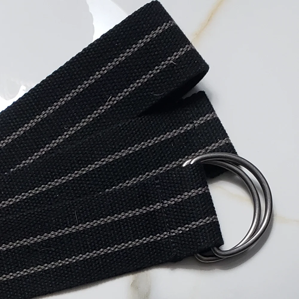 Black belt with gray strip size 43 and smaller